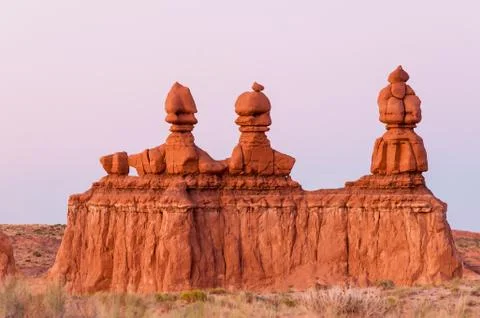 3 Pillars of Moab Stock Photos