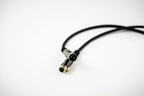 3-Pin XLR Audio Cable with Gold Pins Stock Photos