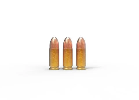 3 Pistol Bullets Illustrazione stock