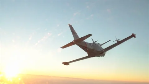 3 Planes Flying in Formation Wide Angle  Video stock 92178535