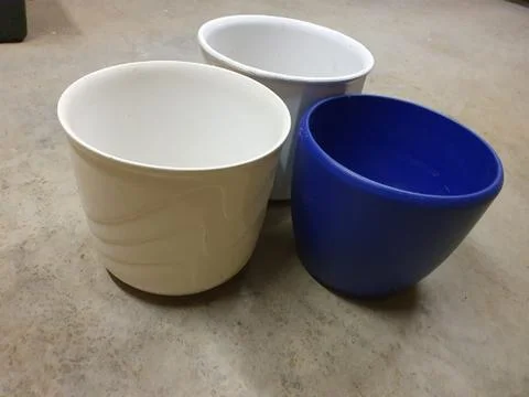 3 plant pots Stock Photos