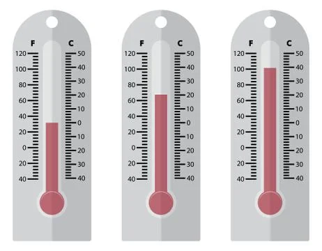 3 Plastic Thermometers Stock Illustration