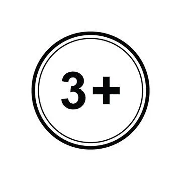 3 plus icon. black vector 3 + plus sign Stock Illustration
