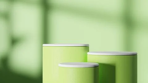 3 podiums with shadows from window. Stock Illustration