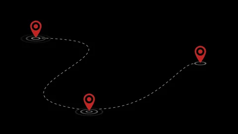 3 positioning dotted line route animations Stock Footage 279752450
