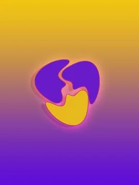 3 powerful elements in purple and yellow colors Stock Illustration