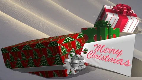 3 presents for christmas Stock Footage 70335150