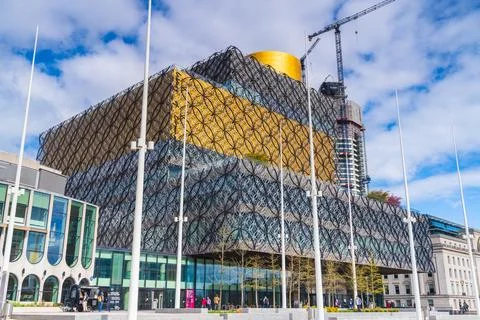 3 quarter landscape view of the Library in Birmingham, UK Stock Photos