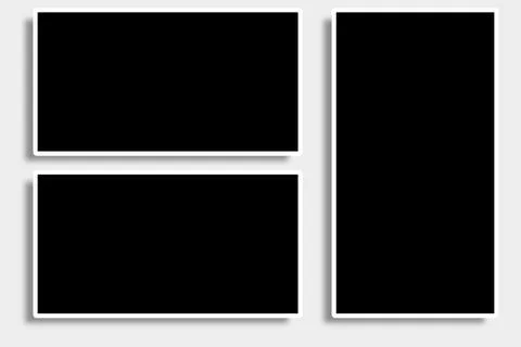 3 Rectangle Photo Frames Horizontal and Vertical Stock Illustration