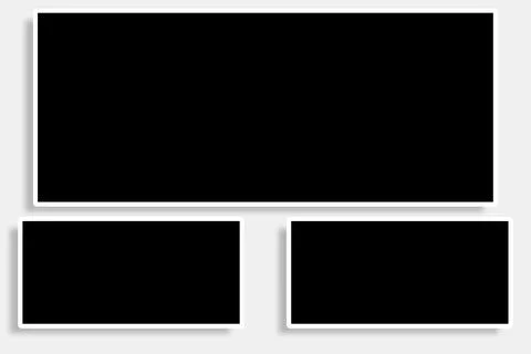 3 Rectangle Photo Frames Horizontal Layout Stock Illustration