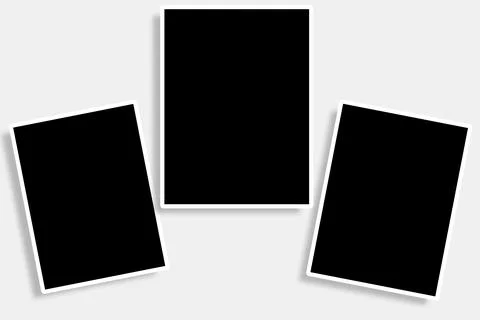 3 Rectangle Photo Frames Random Vertical Layout Stock Illustration