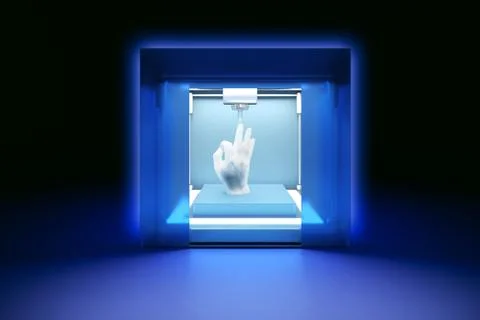 3 rendered illustration of electronic three dimensional plastic printer, 3D p Stock Illustration