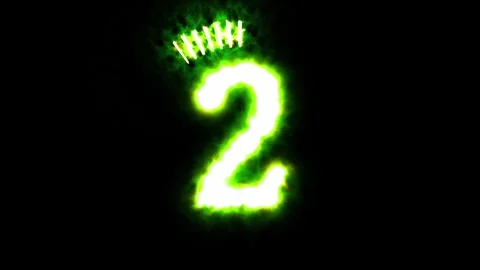 3 seconds countdown with green flames. Stock Footage 250324634