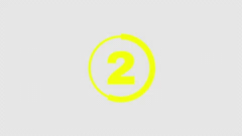 3 seconds yellow colored countdown timer Stock Footage 339255446
