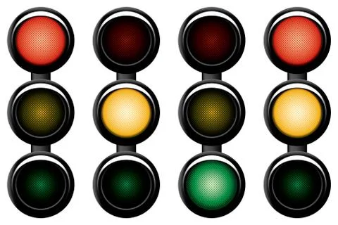 3-sections traffic-light. Stock Illustration