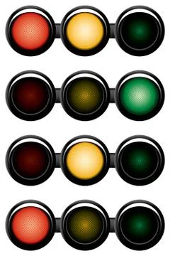 3-sections traffic-light. Stock Illustration
