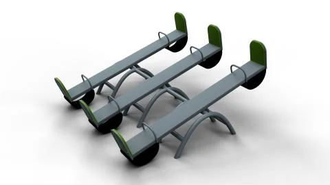 3 Seesaw 3d illustration render 스톡 일러스트