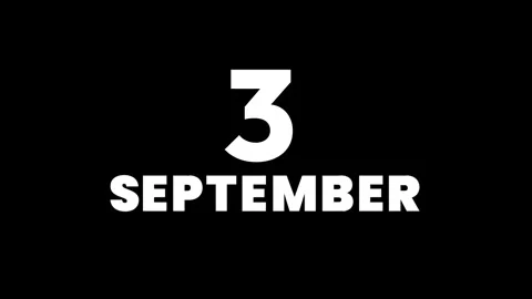 3 September text animation Stock Footage 316542763