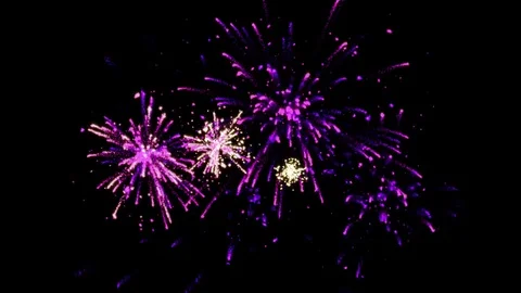 3 short fireworks with Alpha matte Stock Footage 83447023