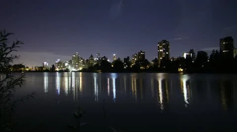 3 Shots of Cloudy Night Sky in Residential Area Stock Footage 12513884
