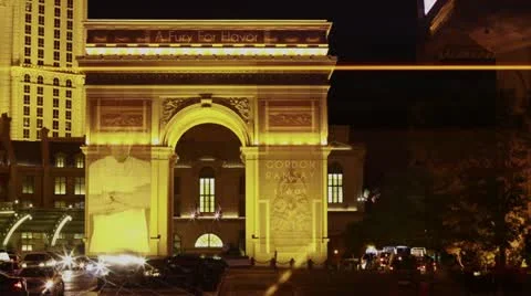 3 Shots of time lapse in Las Vegas night shot Stock-Footage 12621600