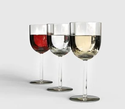 3 Sorts Of Wine Illustrazione stock