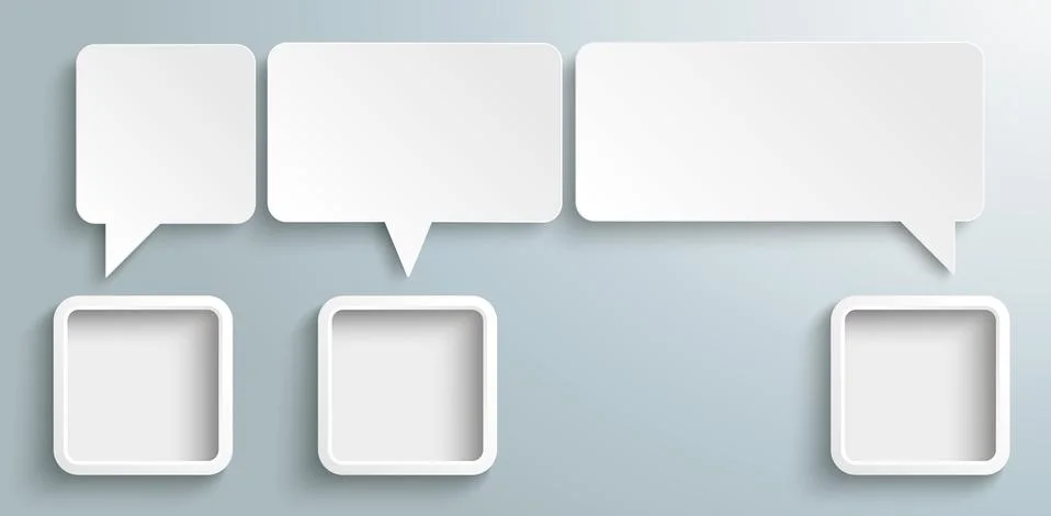 3 Speech Balloons Frames Header 스톡 일러스트