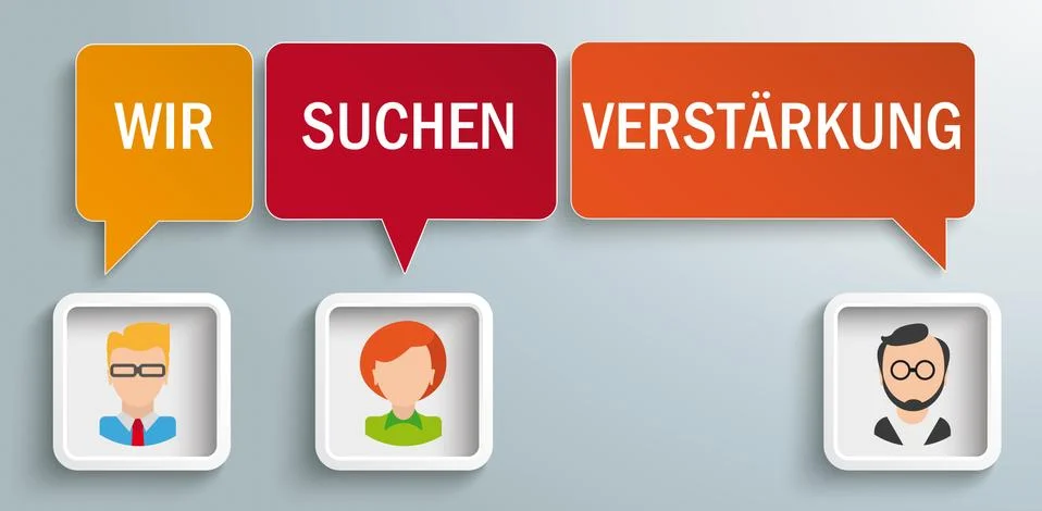 3 Speech Balloons Frames Humans Wir Suchen Verstaerkung 스톡 일러스트
