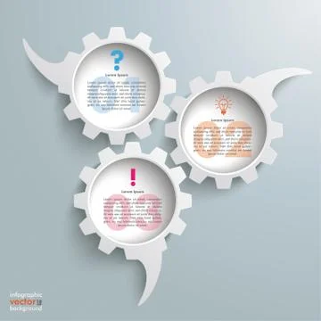 3 speech bubble gears Stock Illustration