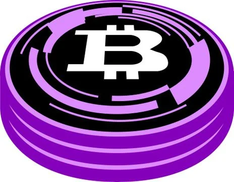 3 stacked Bitcoin medals 库存插图