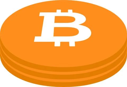 3 stacked Bitcoin medals 库存插图