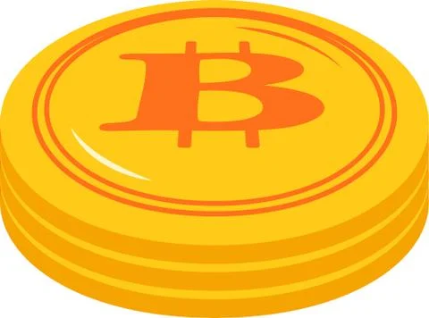 3 stacked Bitcoin medals 库存插图