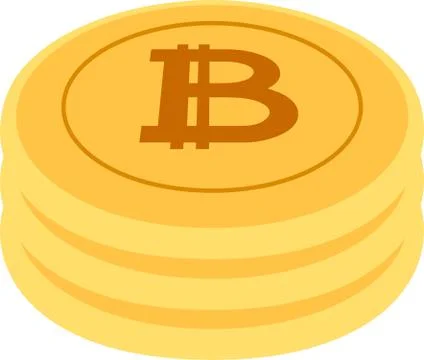 3 stacked Bitcoin medals 库存插图