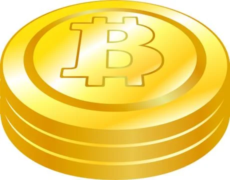 3 stacked Bitcoin medals 库存插图