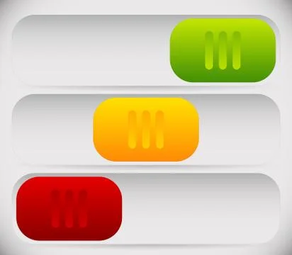 3 State Button Template Stock Illustration
