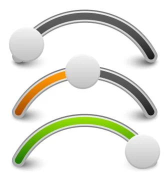 3 state horizontal buttons Illustrazione stock