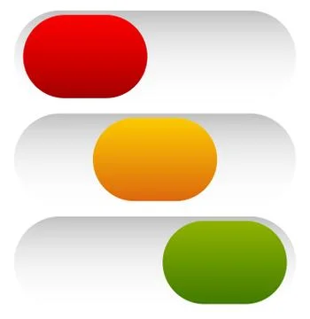 3 state slider buttons - Power off, standby, power on button(s) Illustrazione stock