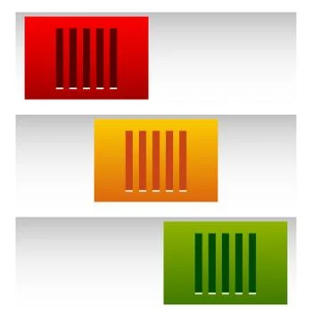 3 state slider buttons - Power off, standby, power on button(s) Stock Illustration