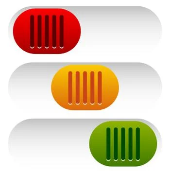 3 state slider buttons - Power off, standby, power on button(s) Stock Illustration