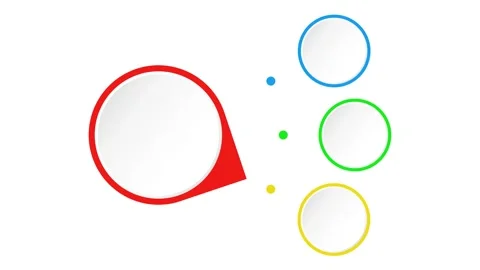 3-step timeline infographic animation with colourful circular stages. Stock Footage 317692848