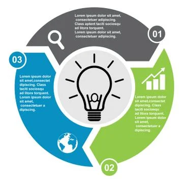 3 step vector element in three colors with labels, infographic diagram. Busin 스톡 일러스트