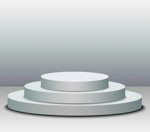 3 steps empty podium on white. Stock Illustration