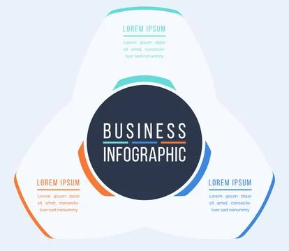 3 Steps Infographic circle design 3 steps, objects, elements or Options info Illustrazione stock
