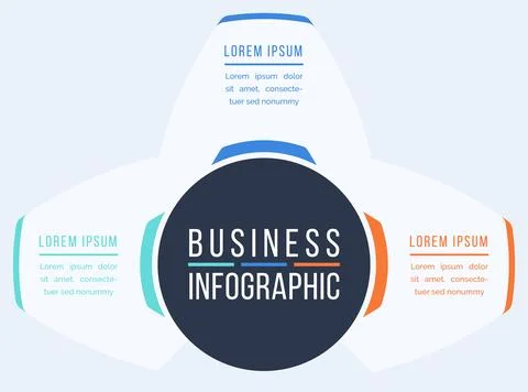 3 Steps Infographic design 3 steps, objects, elements or Options infographic Stock Illustration