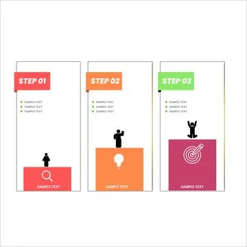 3 Steps infographic design Stock Illustration