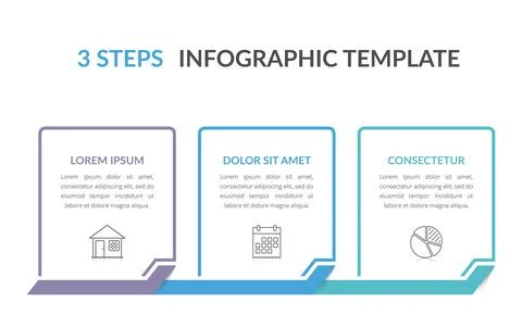 3 Steps - Infographic Template Illustrazione stock