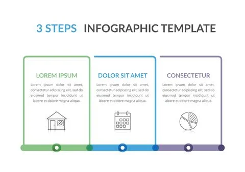 3 Steps - Infographic Template Illustrazione stock