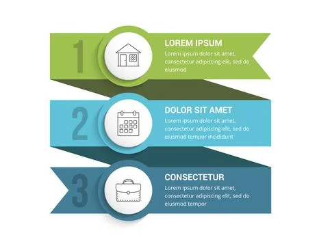 3 Steps - Infographic Template Illustrazione stock