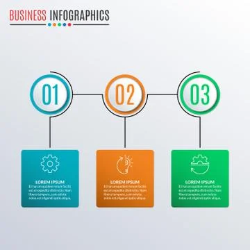 3 steps infographics for business presentation. Vector infographic template Stock Illustration