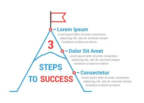 3 Steps to Success Illustrazione stock